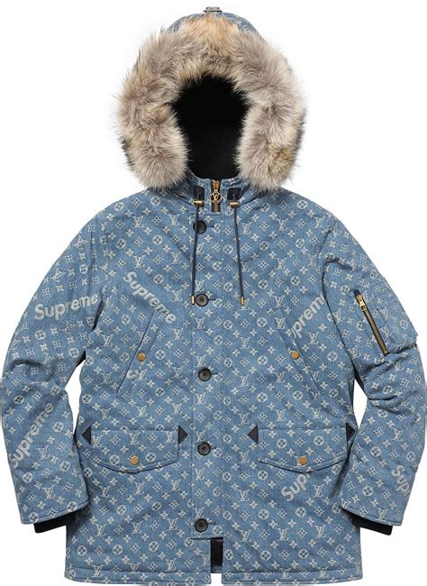 supreme louis vuitton parka blue|supreme Louis Vuitton jeans.